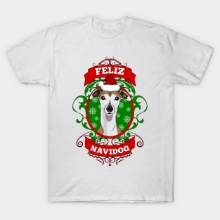 Feliz Navidog Christmas Puppy Santa Hat T-Shirt